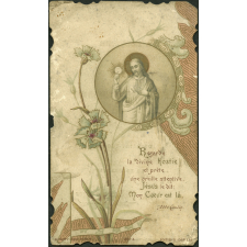 Image religieuse. Regarde la divine hostie et prête une oreille attentive. Jésus le dit : Mon coeur est là.