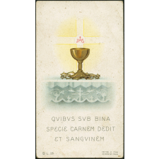 Image religieuse. Quibus sub bina specie carnem dedit et sanguinem.