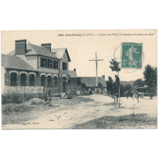 2862 - Comblessac (I.-&-V.) - L'Ecole des Filles, le Calvaire et la route de Guer.