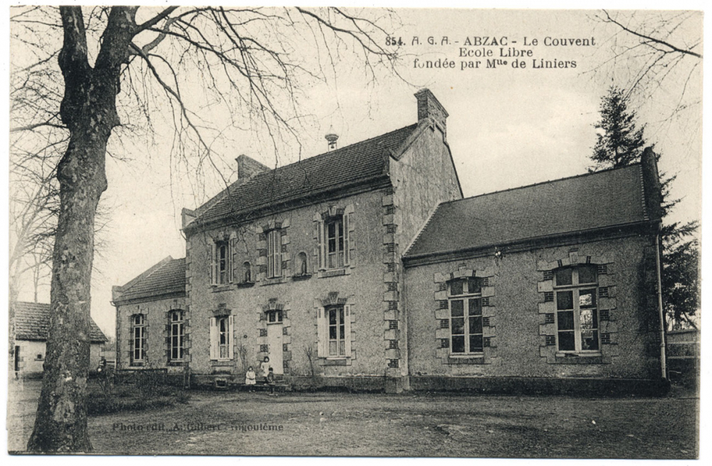 854 - Abzac - Le Couvent - Ecole Libre fondée par Mlle de Liniers.
