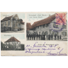 Gruss aus Winzenbach i. Els. - Schulhaus - Pfarrhaus - Wirtschaft Zum Hirsch von Georg Busch.