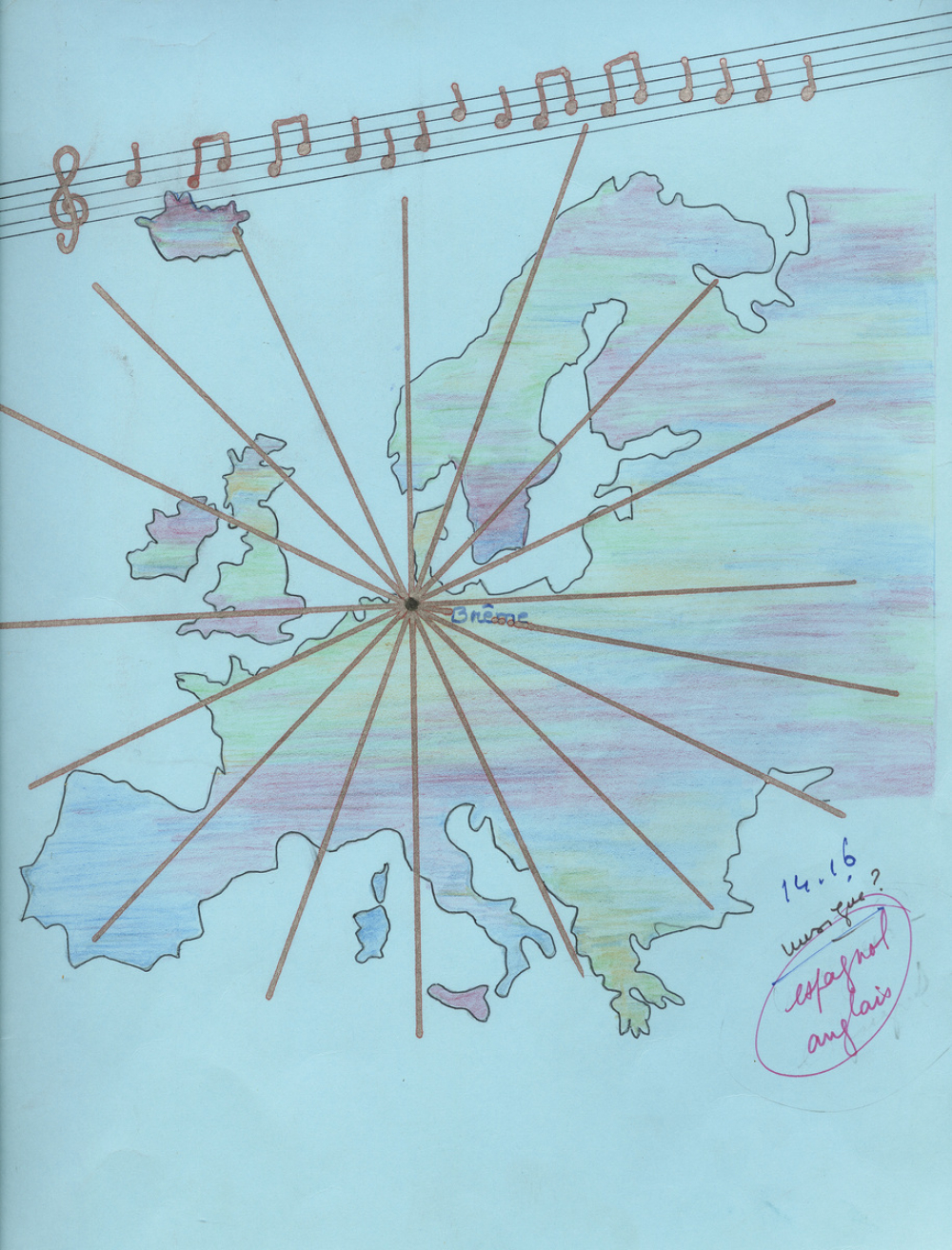 Concours de la journée européenne des écoles. Année scolaire 1984-1985. Legendario de los musicos de Brême. Organisation of the festival. 