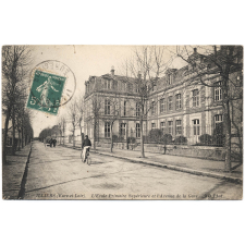 223 - Illiers (Eure-et-Loir) - L'Ecole Primaire Supérieure et l'Avenue de la gare.