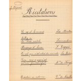 Cahier de Français : récitations et chants. 