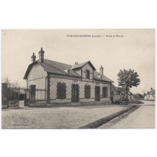 Vieilles-Maisons (Loiret) - Ecole et Mairie.