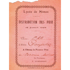 Ex-praemio . Lycée de Nîmes.