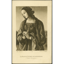 Image religieuse. La Sainte Vierge en Adoration.