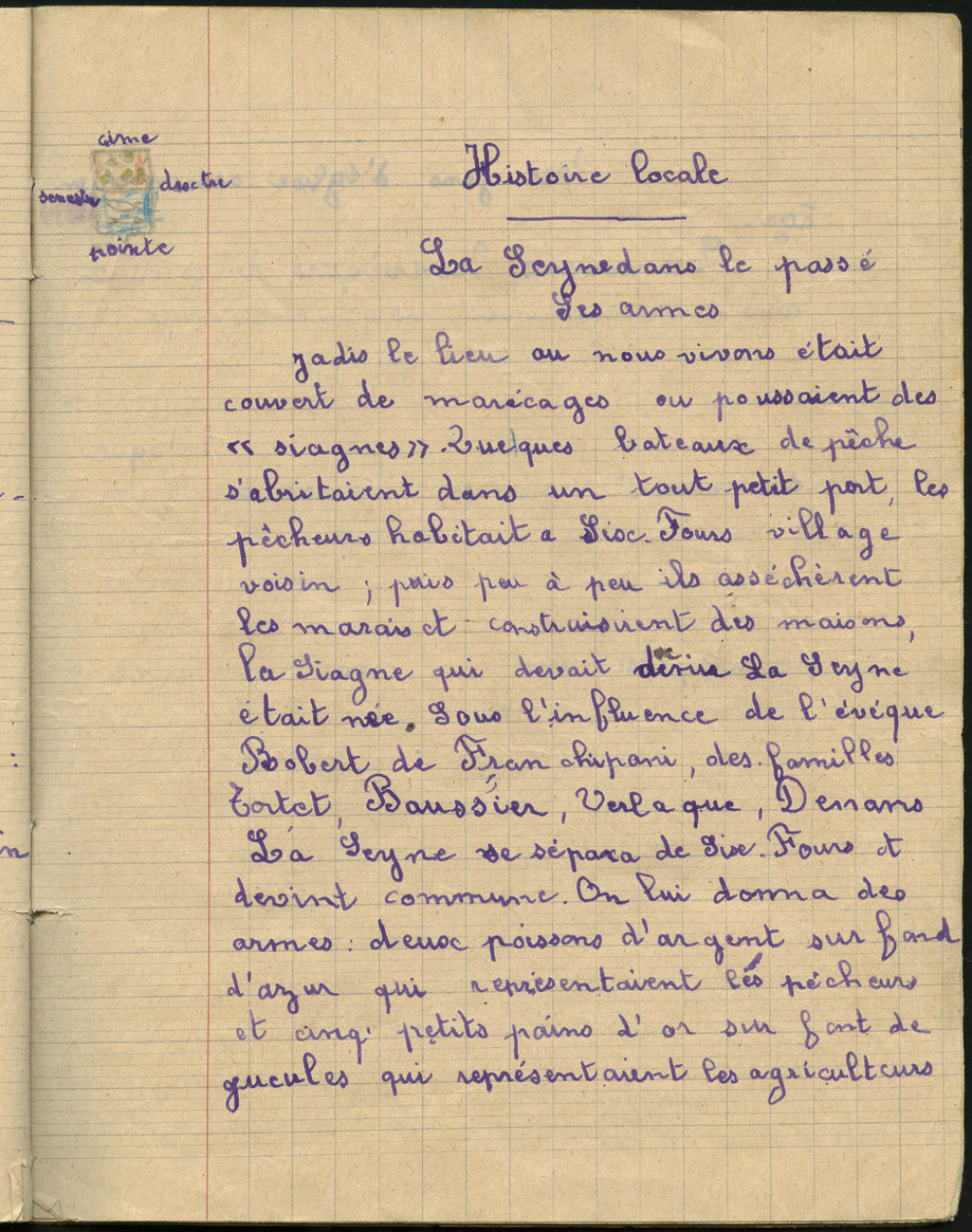 Cahier journalier / Ecole de garçons des Sablettes / Ville de La Seyne-sur-Mer.