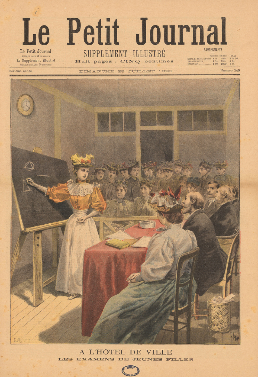 A l'hôtel de ville : les examens des jeunes filles.