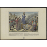 Jeanne-d'Arc prisonnière, est brûlée vive par les Anglais.