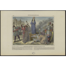 Jeanne-d'Arc prisonnière, est brûlée vive par les Anglais.