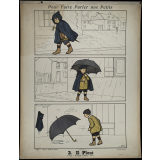 Tabeaux muraux. Pour faire parler nos petits. 32 scènes familières en images sans paroles. Première Série. 3- Il pleut. 4- Autour du feu.