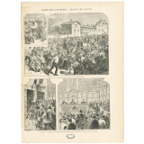Laïcisation à outrance. Installation des instituteurs laïques à Bouillargues près Nîmes (Gard).  Le procès des campagnards qui refusent de laisser apprendre, par leurs enfants, le manuel civique de Paul Bert.