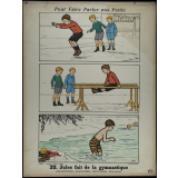 Tableaux muraux. Pour faire parler nos petits. 32 scènes familières en images sans paroles. Deuxième Série. 31- Ne taquinez pas les animaux. 32- Jules fait de la gymnastique.