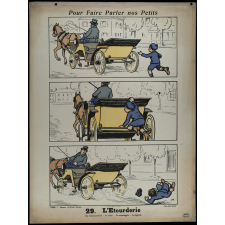 Tableaux muraux. Pour faire parler nos petits. 32 scènes familières en images sans paroles. Deuxième Série. 29- L'étourderie. 30- Dans le jardin.