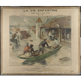 Tableau mural. La vie enfantine. Série 6, L'eau. 4, une inondation.