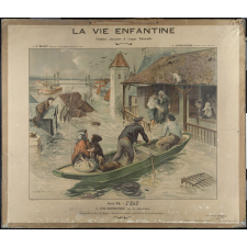 Tableau mural. La vie enfantine. Série 6, L'eau. 4, une inondation.
