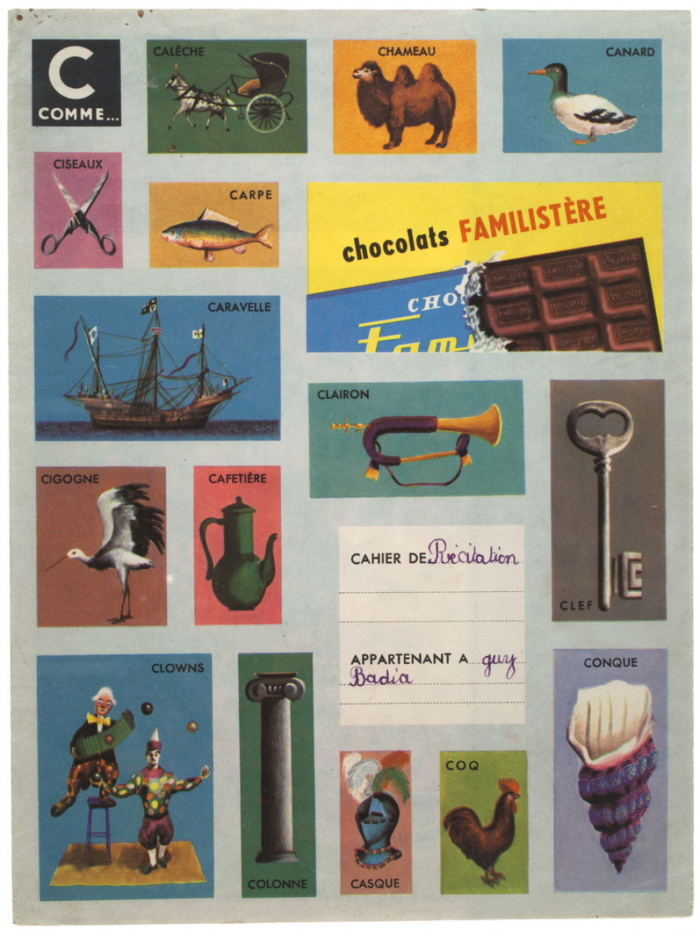 Chocolats Familistère. Abécédaire