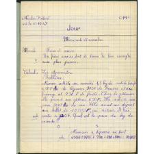 Cahier du jour