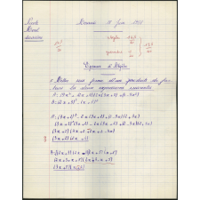 BEPC 1958. Collège de Damville. Mathématiques