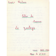 Cahier de sciences : La zoologie