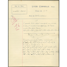 Mathématiques - Lycée Corneille, Rouen, classe de 3ième A