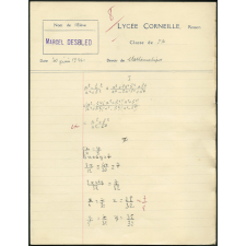 Mathématiques - Lycée Corneille, Rouen, classe de 3ième A