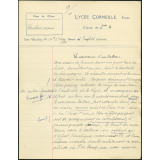Devoir d'anglais - Lycée Corneille, Rouen, classe de 3ième A