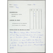 Collège de Damville. Stage de 3e. Évaluation de stage