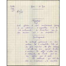 BEPC 1958. Collège de Damville. Rédaction