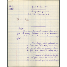BEPC 1957. Collège de Damville. Rédaction