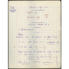 BEPC 1957. Collège de Damville. Devoir de mathématiques