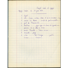 Cahier de l'école de La Madeleine-de-Nonancourt. Compte-rendu de voyage. Voyage scolaire du 15 juin 1965