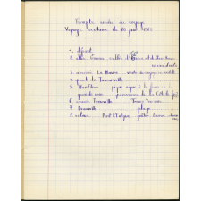 Cahier de l'école de La Madeleine-de-Nonancourt. Compte-rendu de voyage. Voyage scolaire du 15 juin 1965