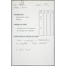 Collège de Damville. Stage de 3e. Évaluation de stage