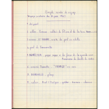 Cahier de l'école de La Madeleine-de-Nonancourt. Compte-rendu de voyage. Voyage scolaire du 15 juin 1965
