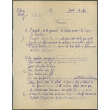 Certificat d'études 1957. Canton de Damville. Devoir de sciences / garçons