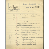 Devoir de français - Lycée Corneille, Rouen, classe de 6ième A2