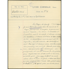 Devoir d'anglais - Lycée Corneille, Rouen, classe de 3ième A