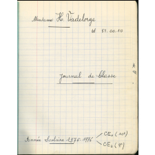 Journal de classe. Année scolaire 1975-1976. CE1 (10e) / CE2 (9e)