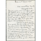 Lettre de Paul Guth à Marcel Desbled, son ancien élève