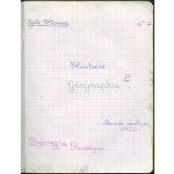 Cahier  de brouillon d'histoire et de géographie