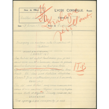 Dissertation - Lycée Corneille, Rouen, classe de 3ième A