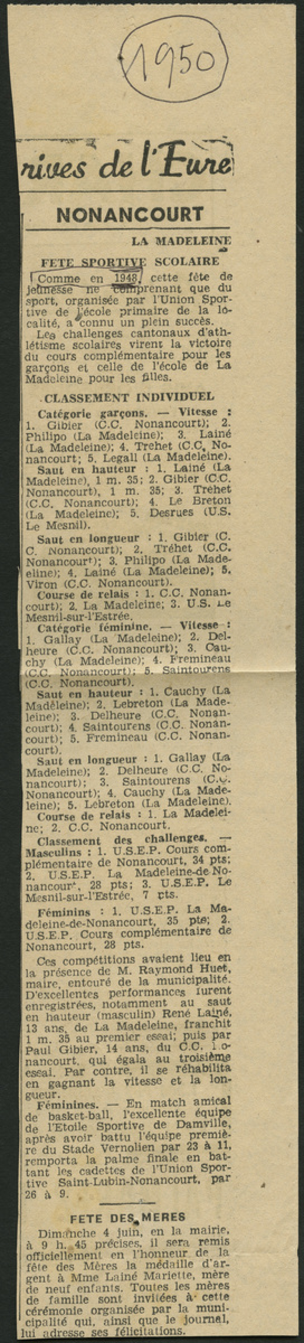 La Madeleine de Nonancourt - Fête sportive scolaire