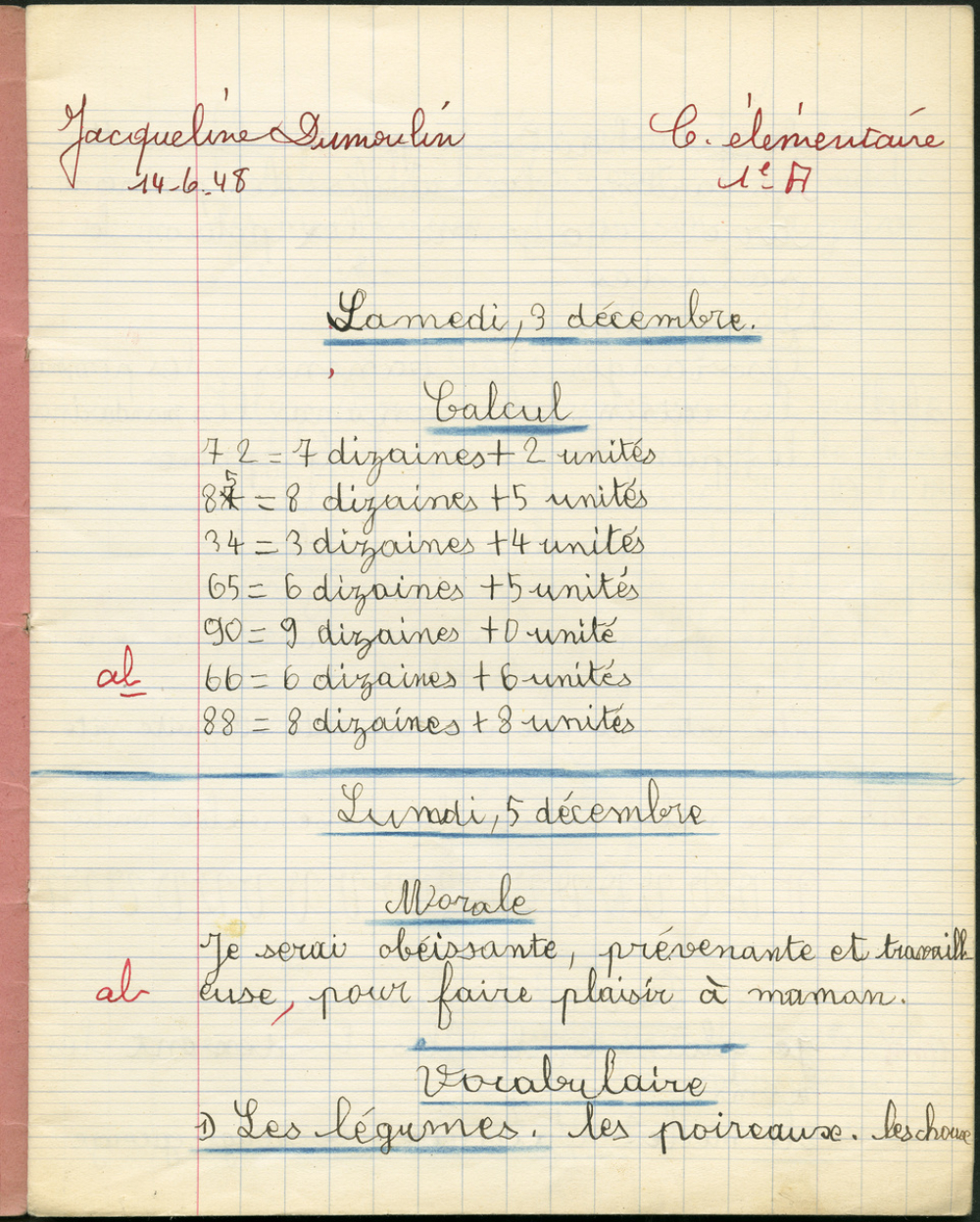 Cahier journalier