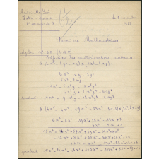 Devoir de mathématiques