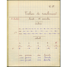 Cahier de roulement / n°2