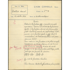 Mathématiques - Lycée Corneille, Rouen, classe de 3ième A