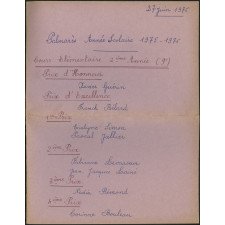 Palmarès de l'année scolaire 1975-1976 - Distribution des Prix - 27 juin 1976