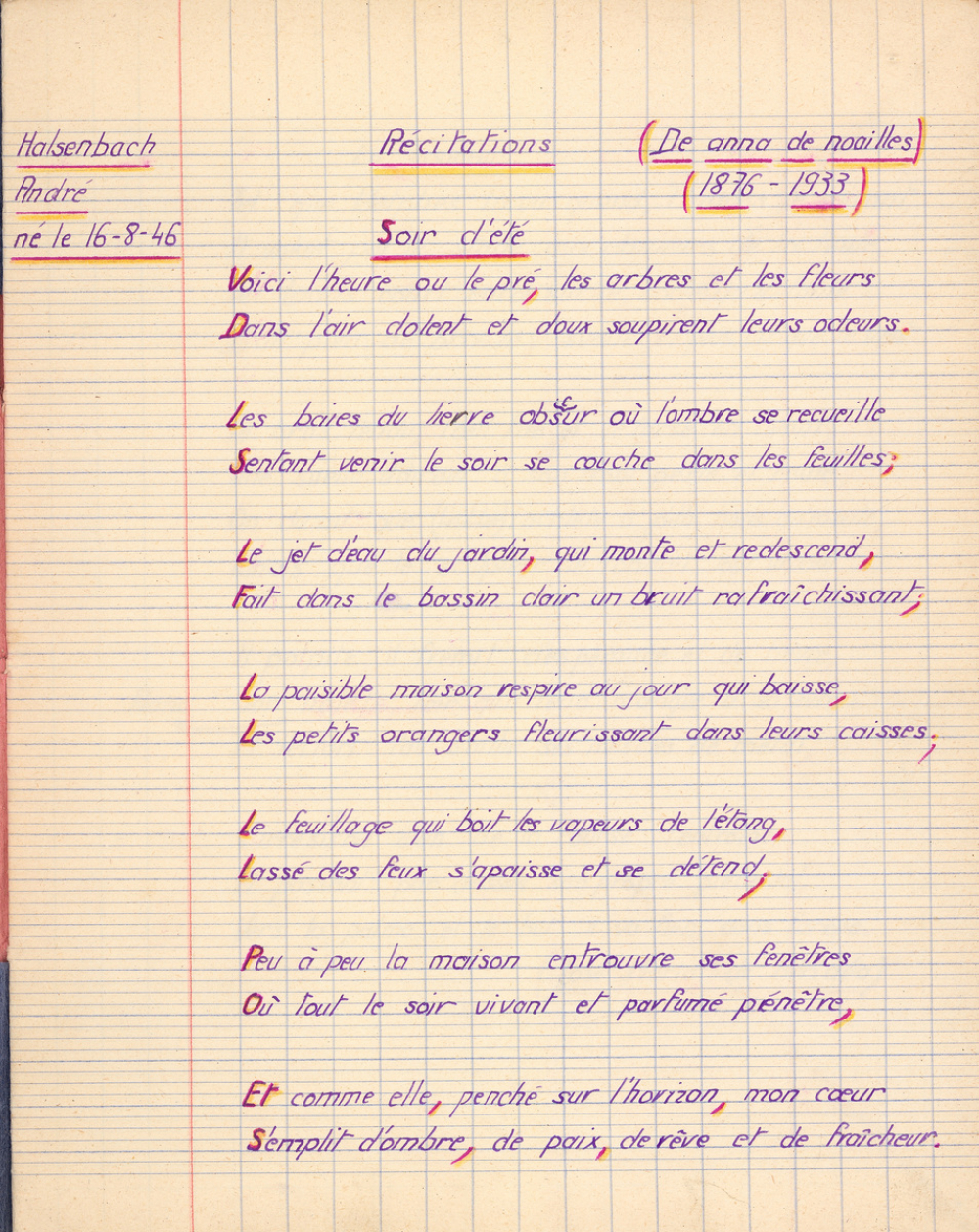 Récitations et chants